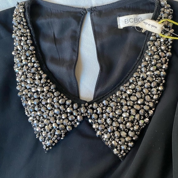 BCBG Generation Black Dress Sequin Detailing NWT M - Picture 13 of 13